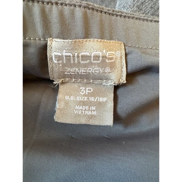 Chico's Zenergy Gray Grey Women's Leggings Pants Size 3P PETITE Cotton‎ Blend - Picture 2 of 8
